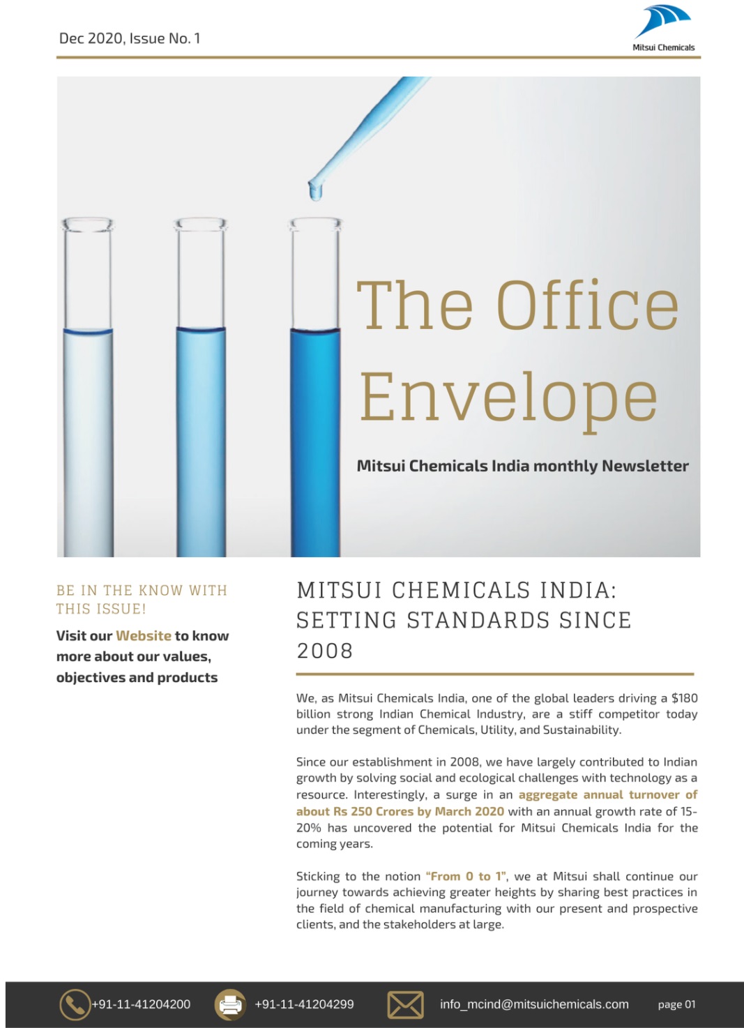 Mitsui Chemicals India Newsletter December 2020