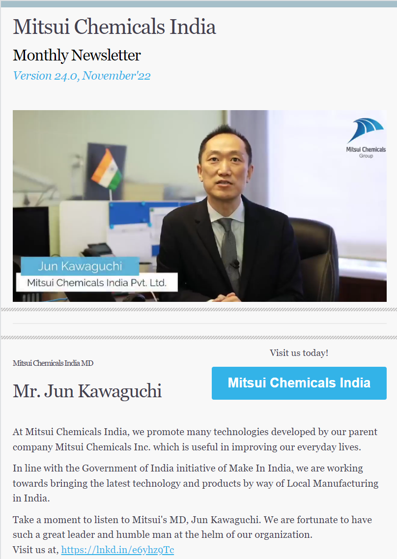 Mitsui Chemicals India newsletter nov22 ss