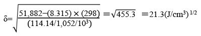 Solubility Parameters Formula